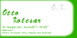 otto kolesar business card